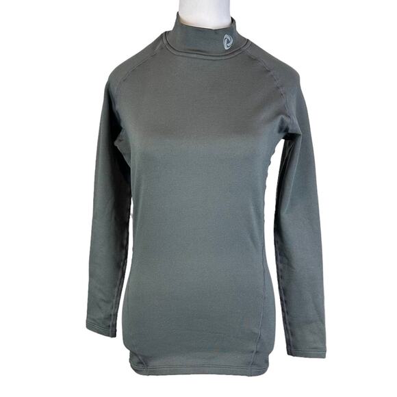 Tesla Thermal Coldgear Compression Baselayer Mock Neck Long Sleeve Gray Sz L - Picture 1 of 6